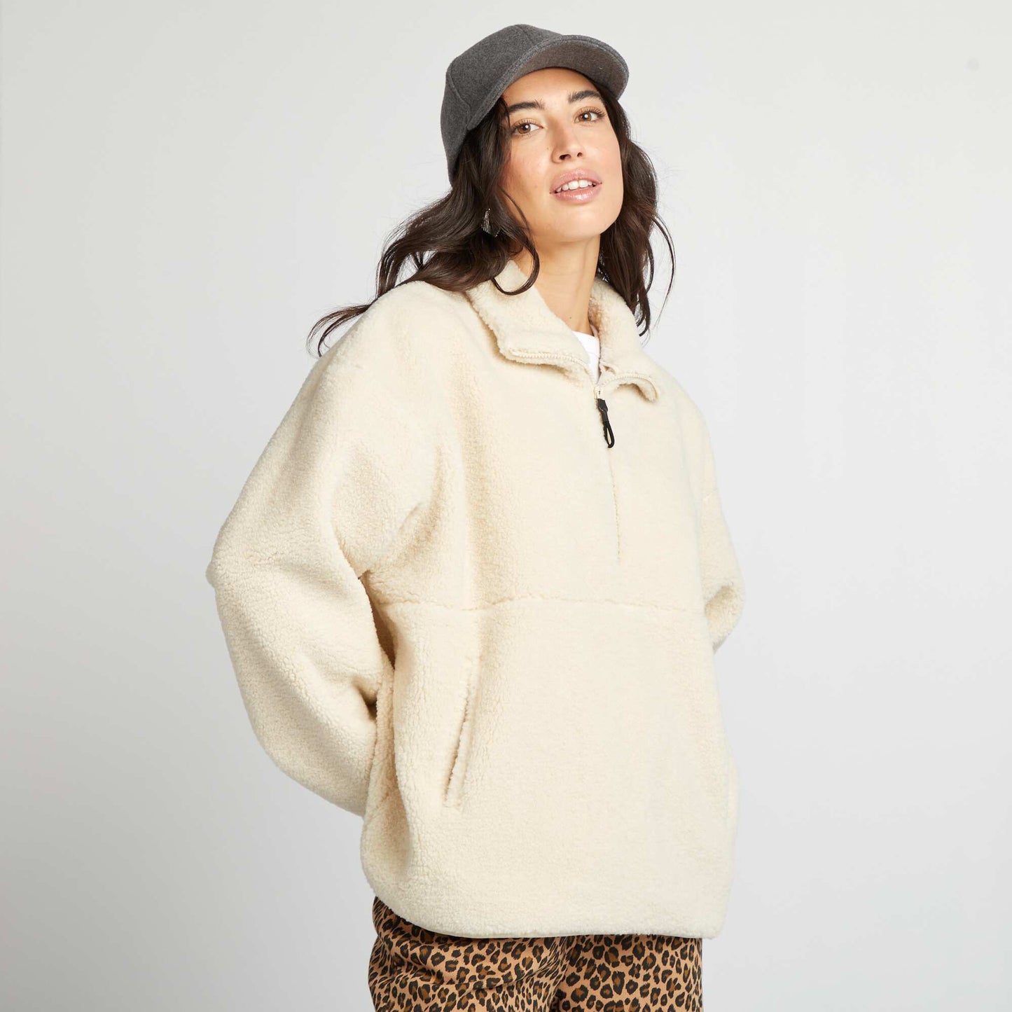 Teddy sweatshirt beige