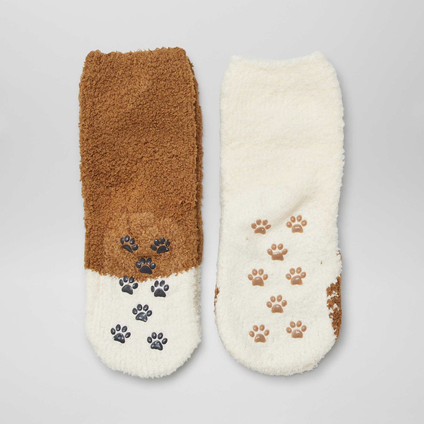 Warm  non-slip animal socks BROWN