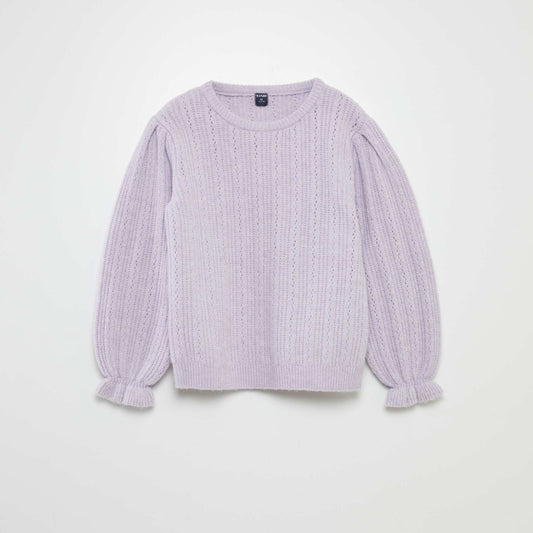 Pointelle knit jumper PURPLE