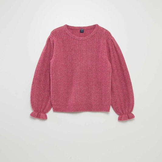 Pointelle knit jumper PURPLE