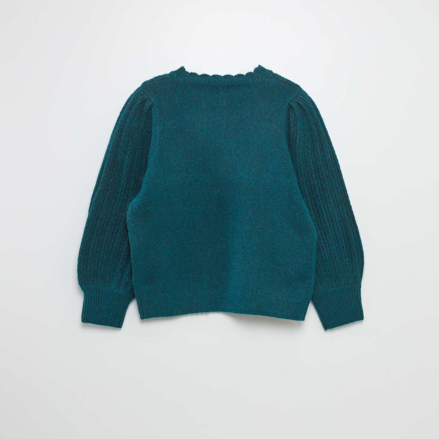 Decorative knit sweater green