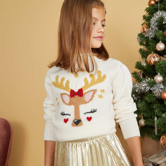 Fun Christmas jumper WHITE