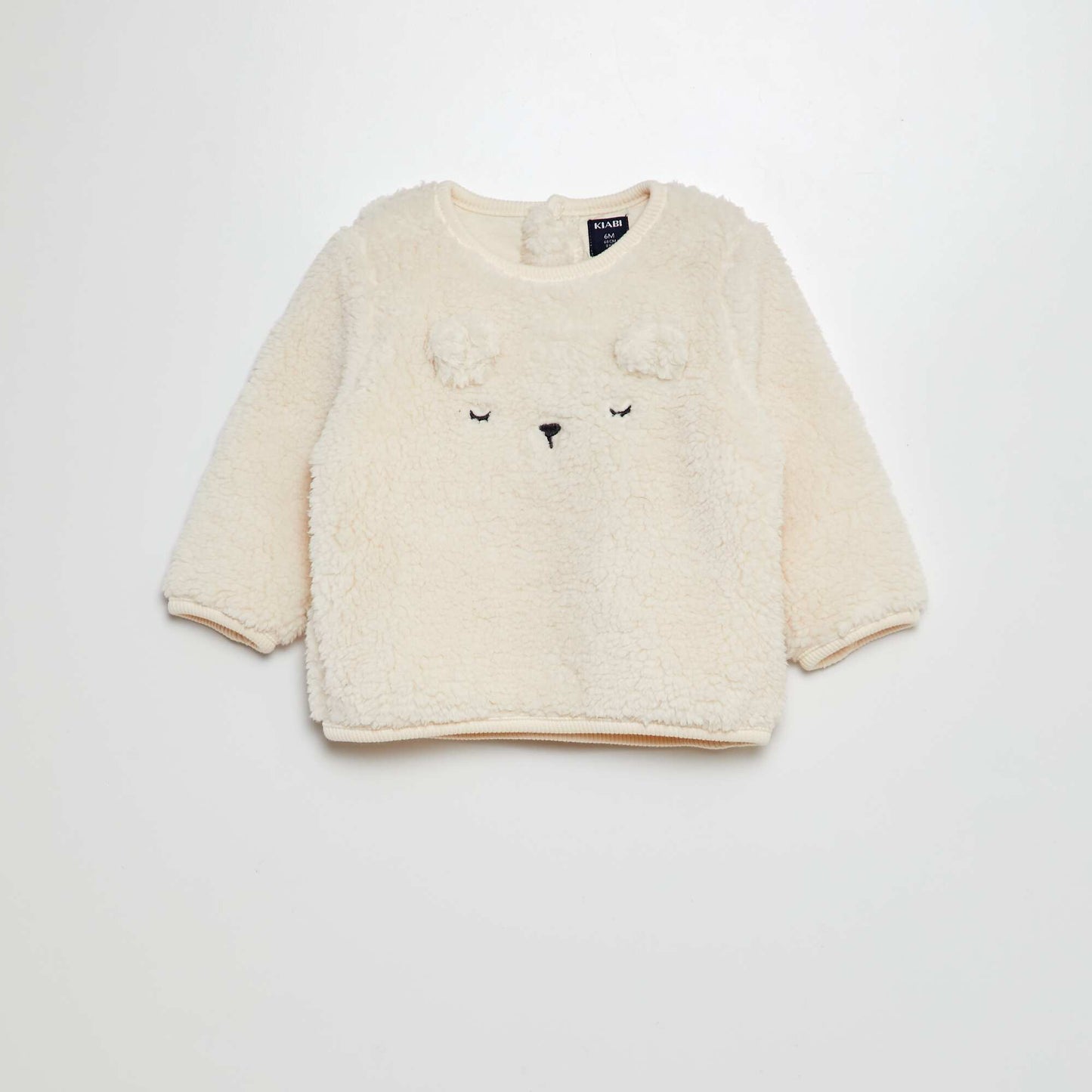 Sherpa sweatshirt with design WHITE