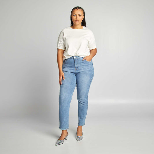 High-waisted straight-cut jeans BLUE