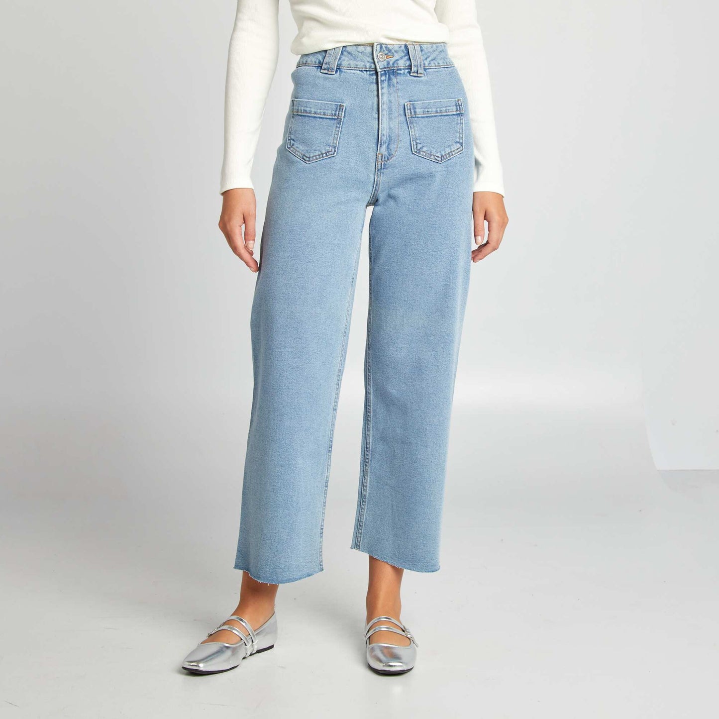 Wide-leg denim trousers - L28 BLUE