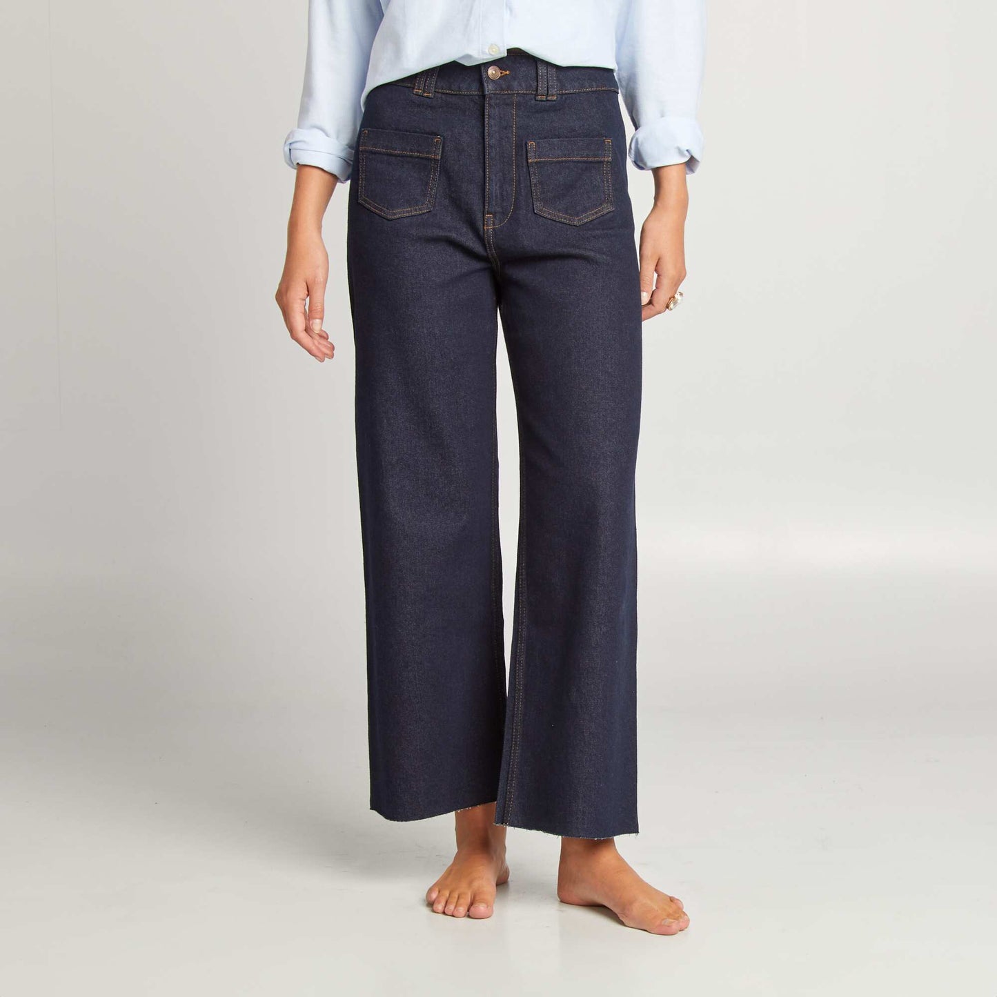 Wide-leg denim trousers - L28 BLUE