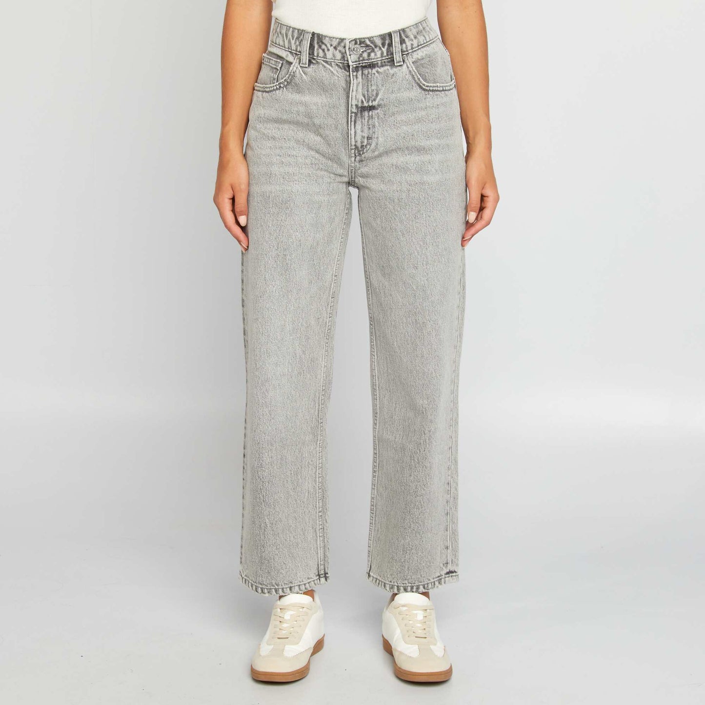 High-rise straight jeans GREY