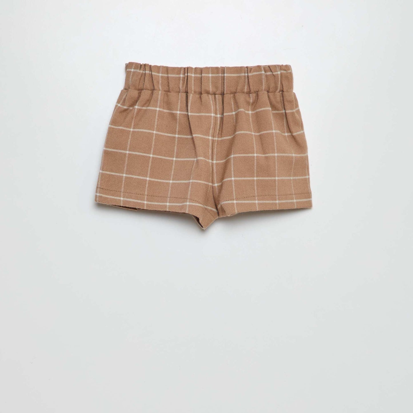 Checked flannel shorts BEIGE