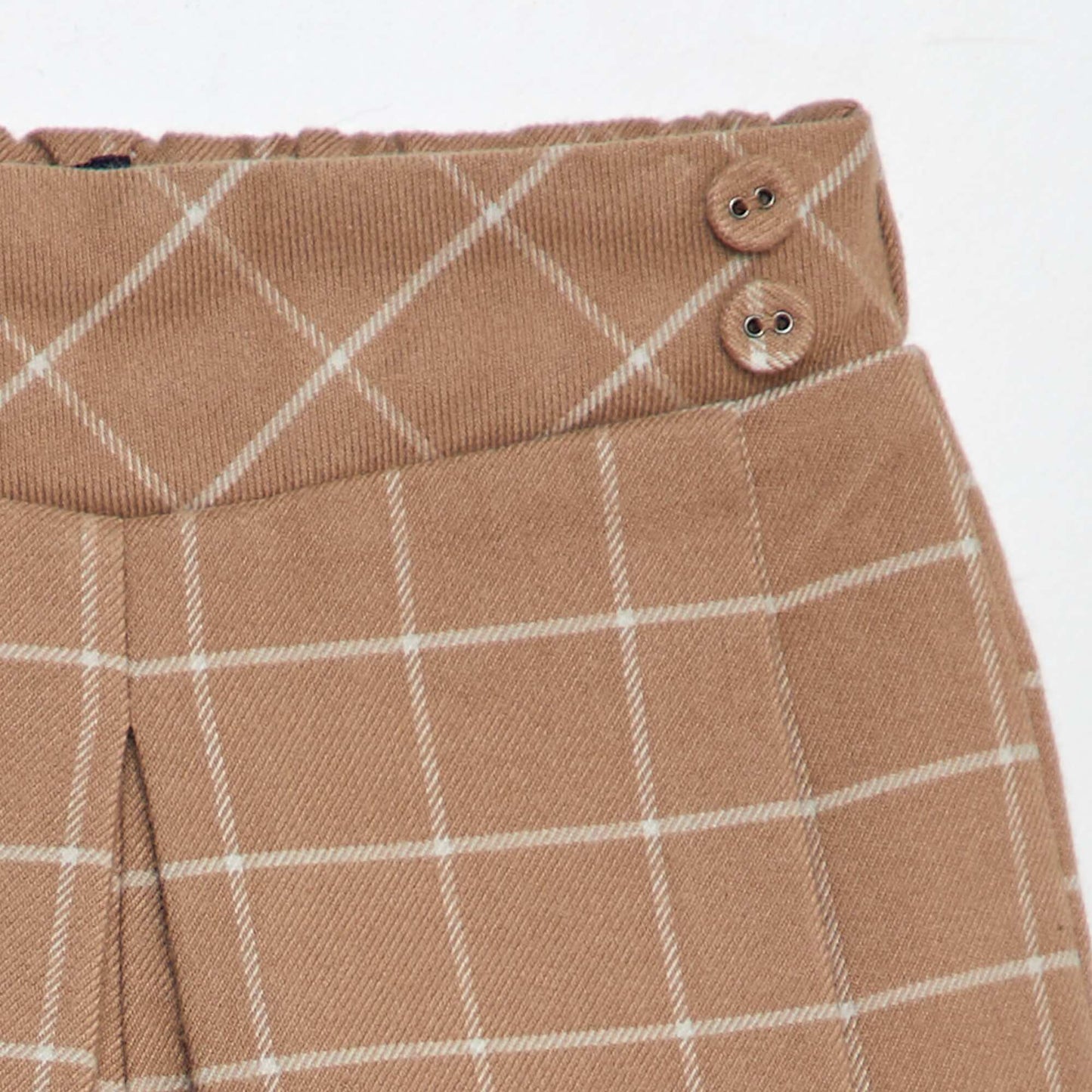 Checked flannel shorts BEIGE