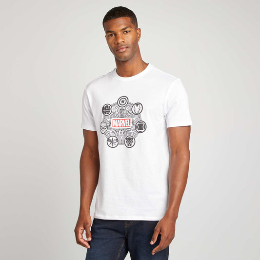 Marvel print T-shirt WHITE