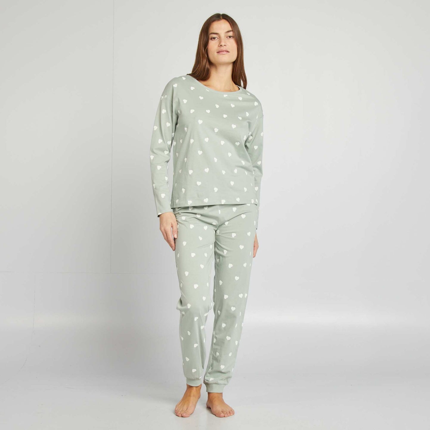 Printed T-shirt pyjama set GREEN