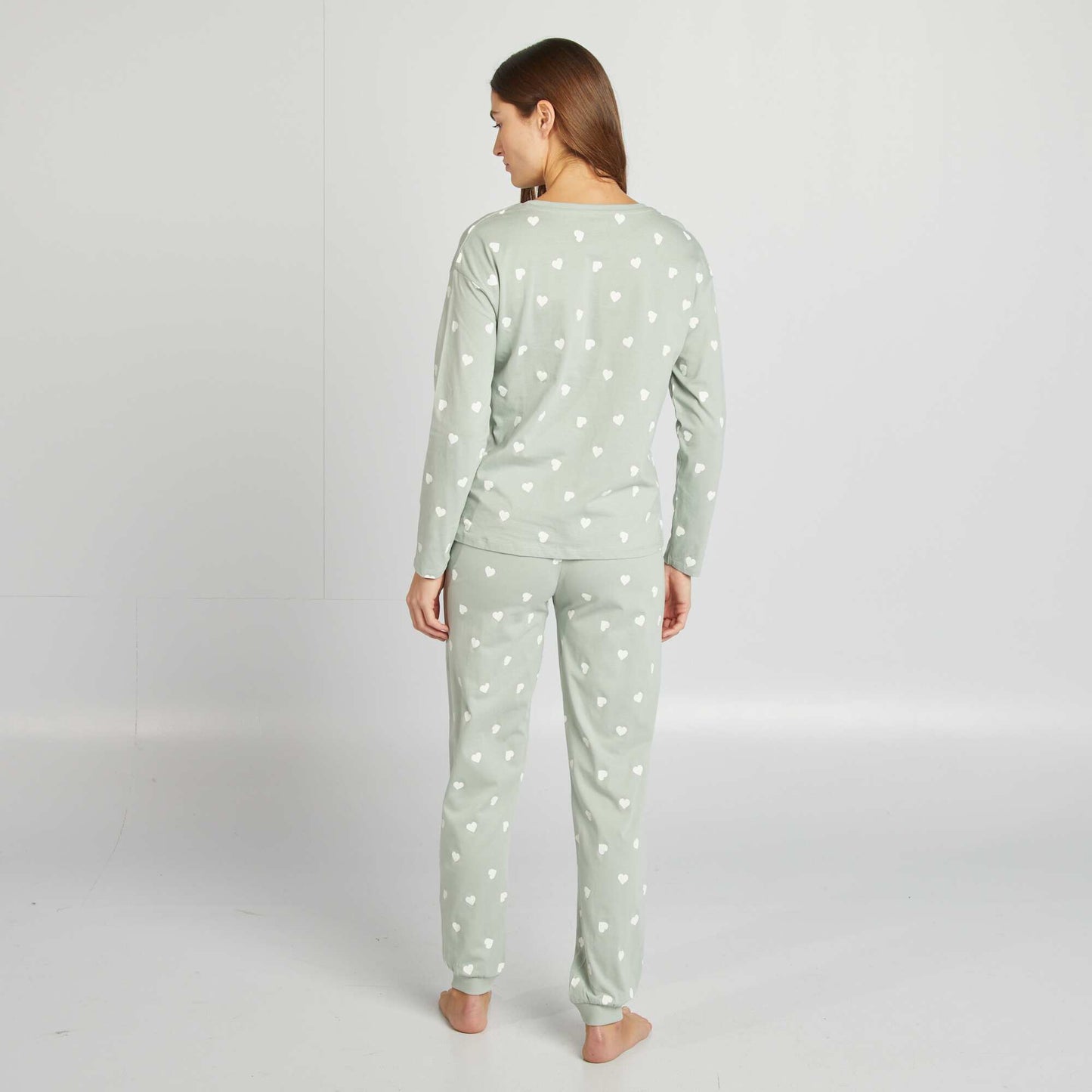 Printed T-shirt pyjama set GREEN