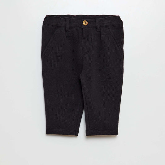 Chino-style knit trousers black