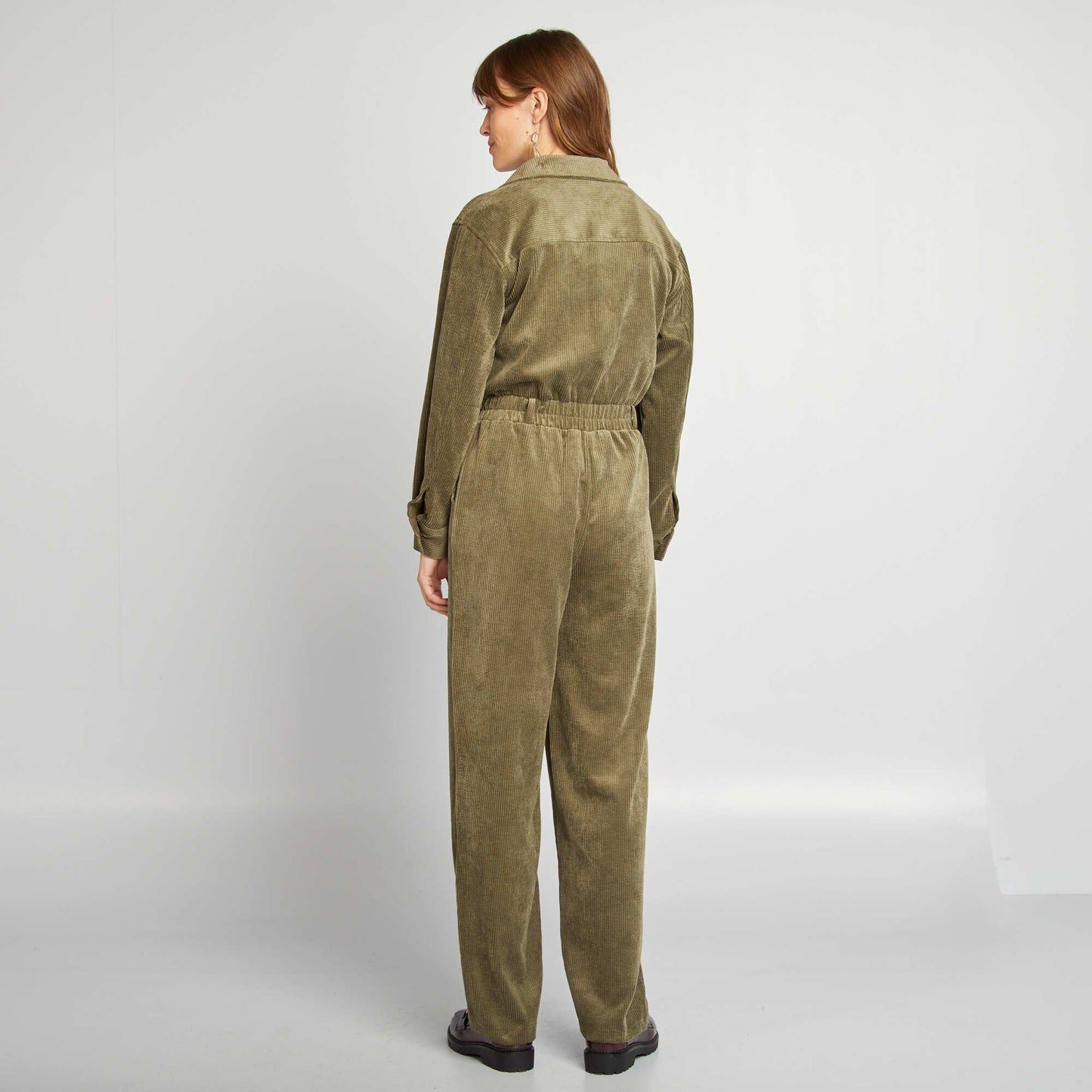 Velour jumpsuit KHAKI