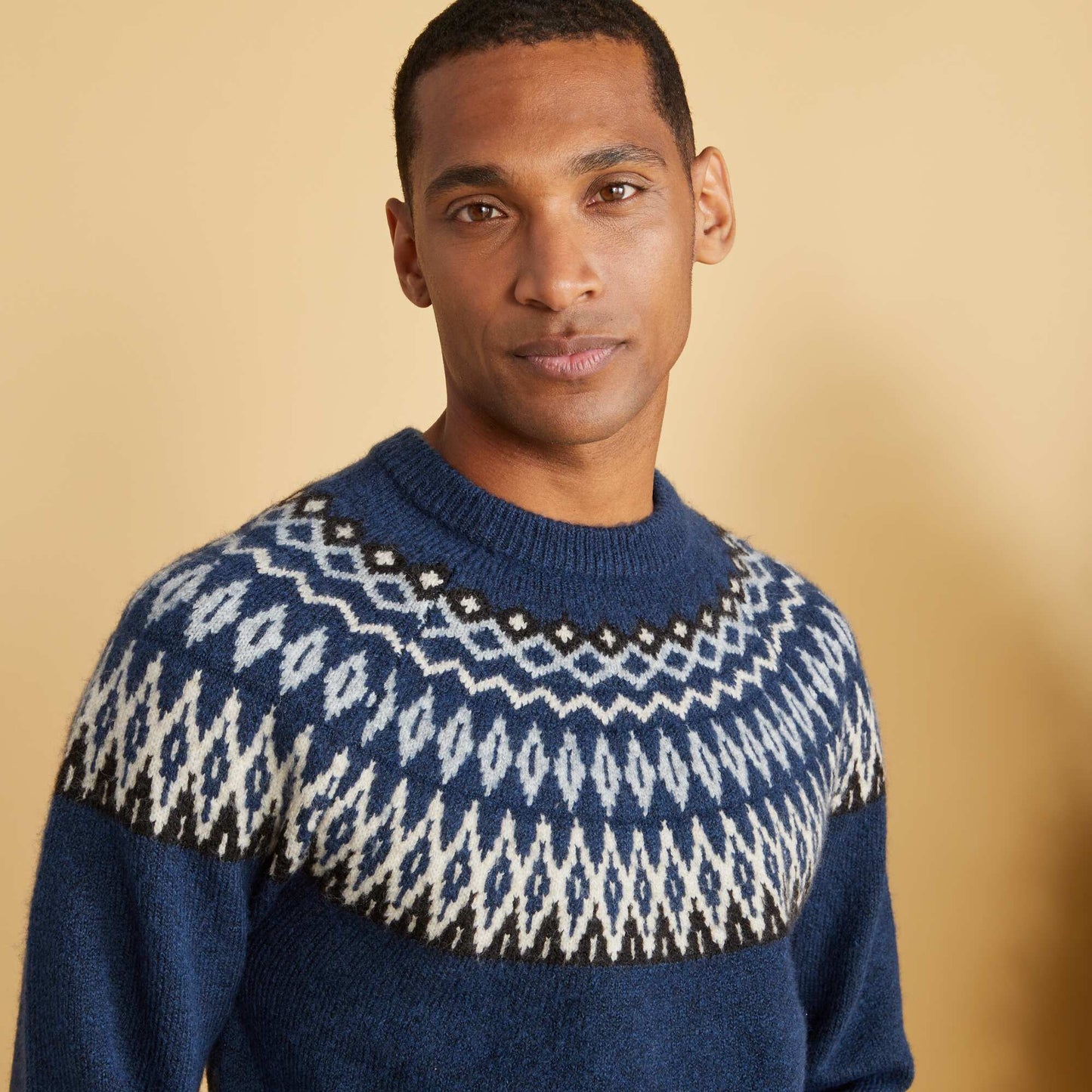 Jacquard knit jumper BLUE