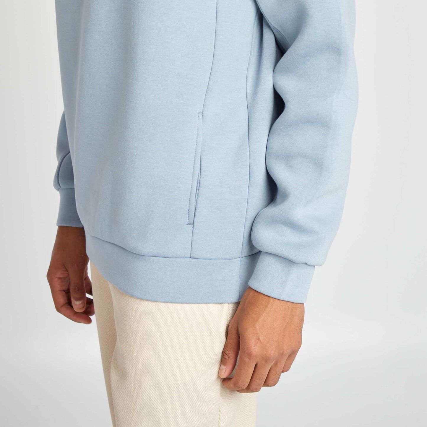 Round-neck neoprene sweatshirt BLUE