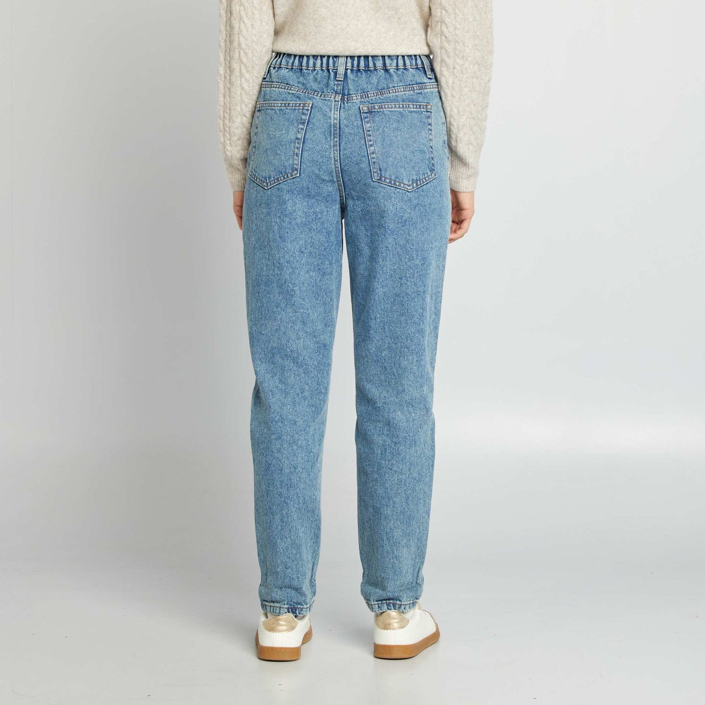 Mom-fit denim trousers BLUE