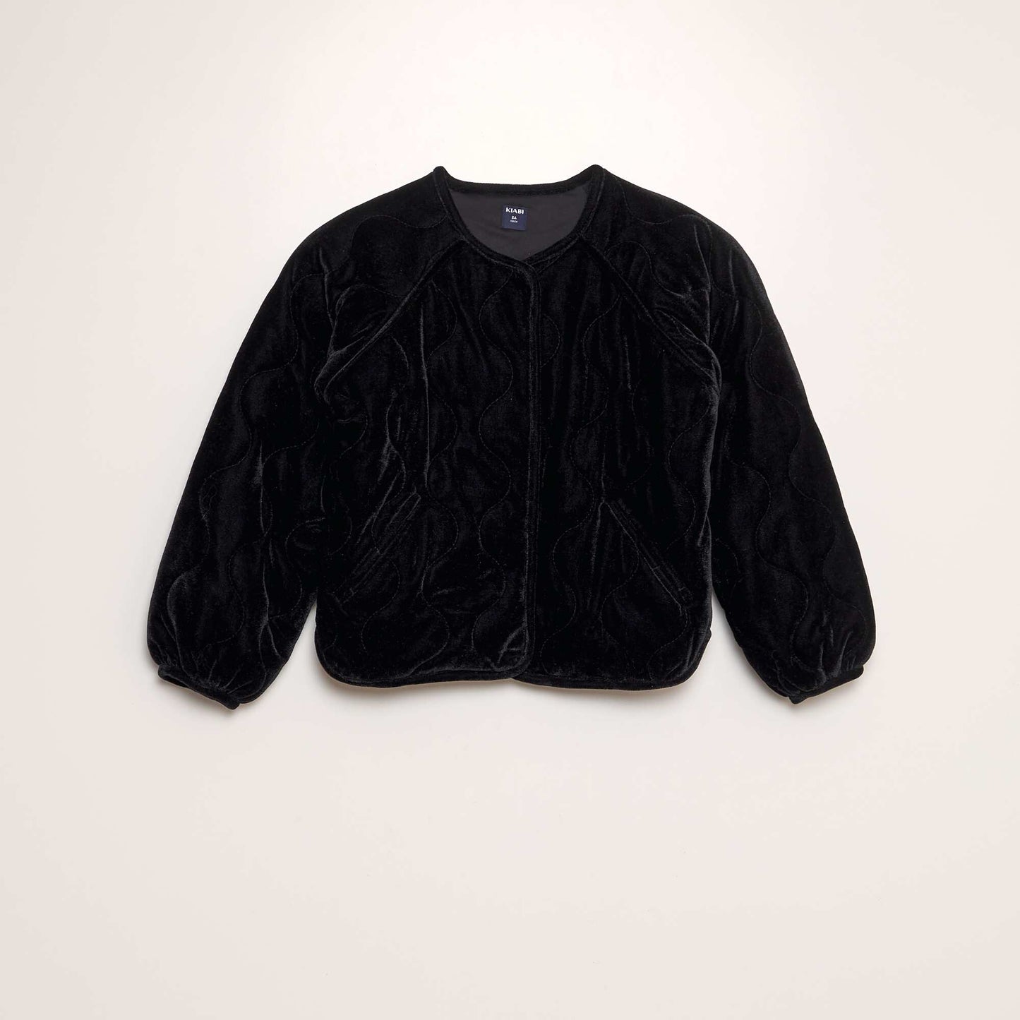 Quilted velvet suit jacket black