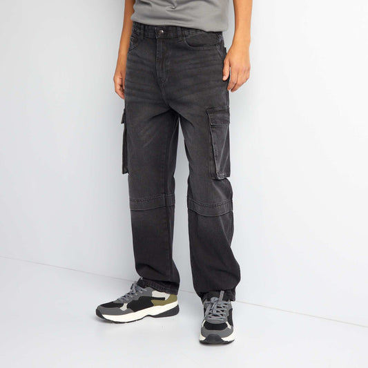 Wide-leg multi-pocket jeans GREY