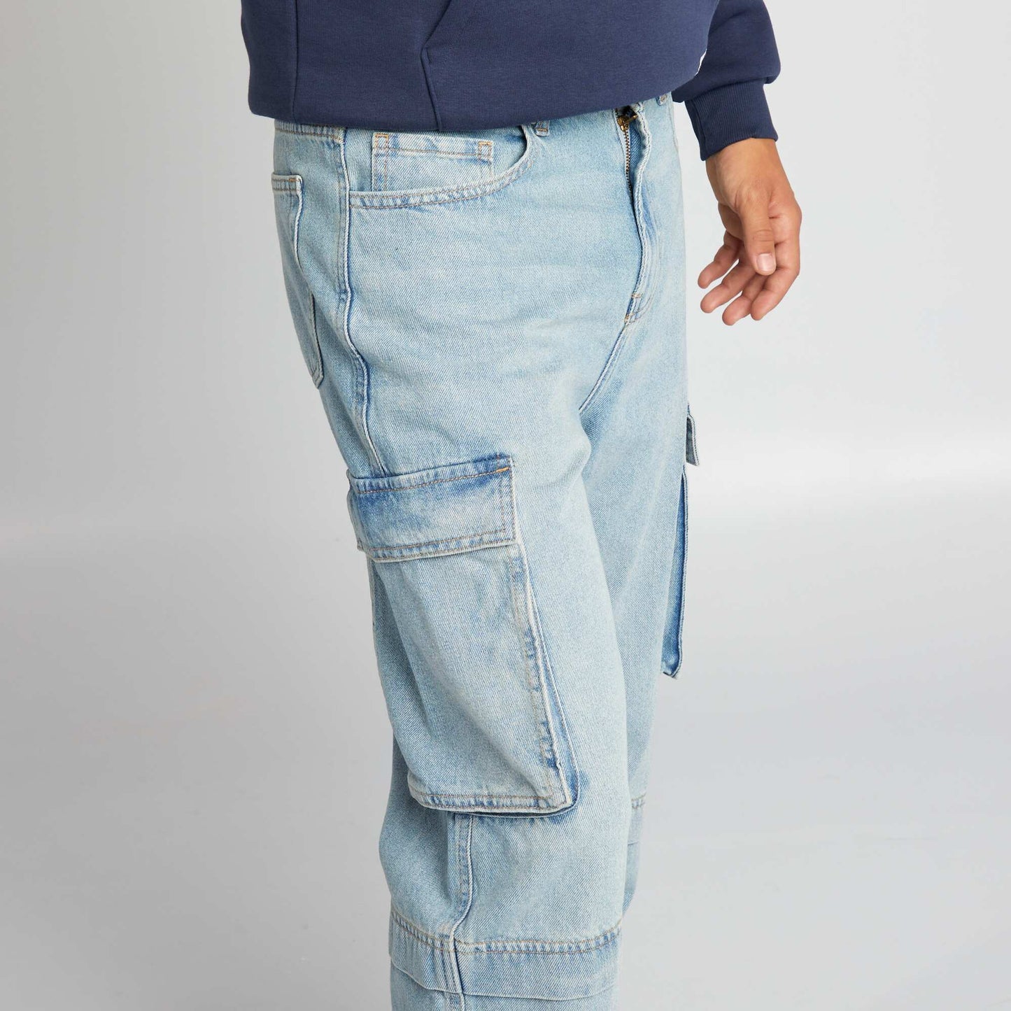 Wide-leg multi-pocket jeans BLUE