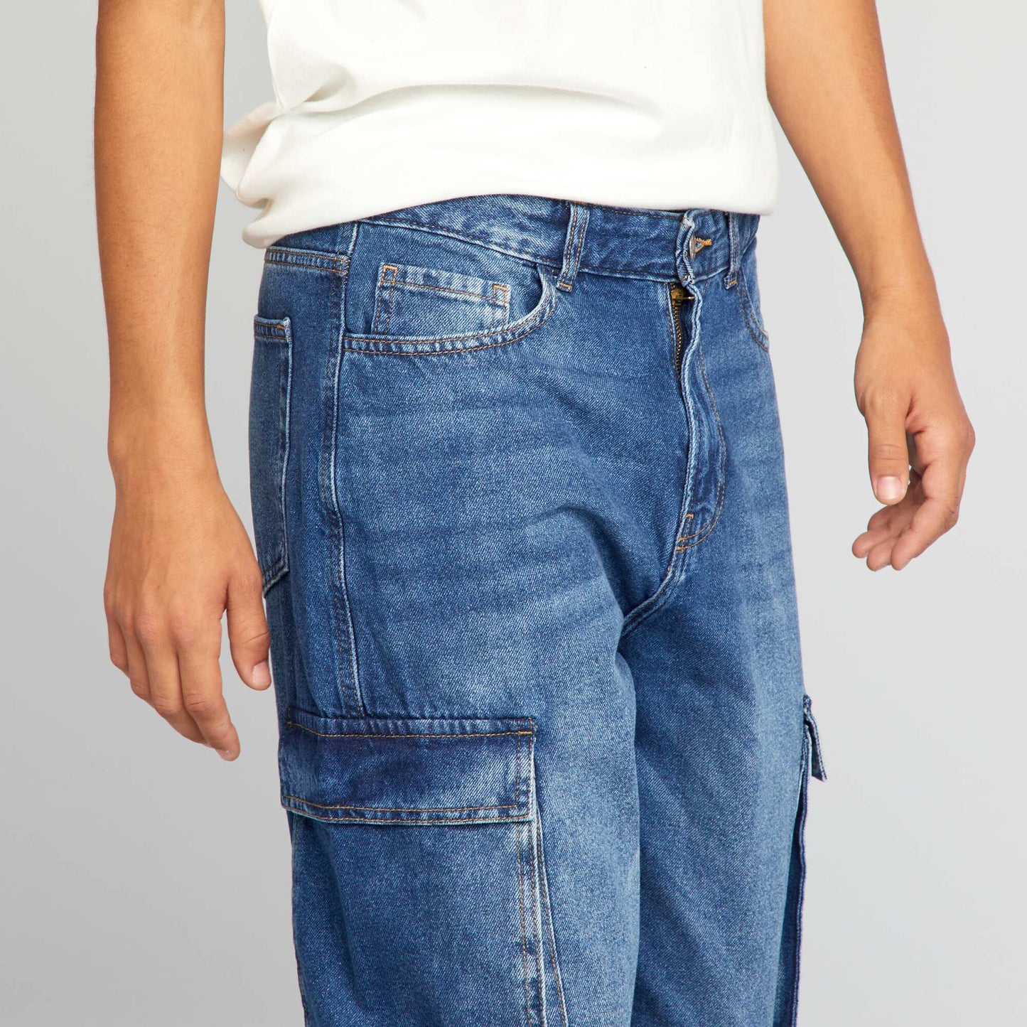 Wide-leg multi-pocket jeans BLUE