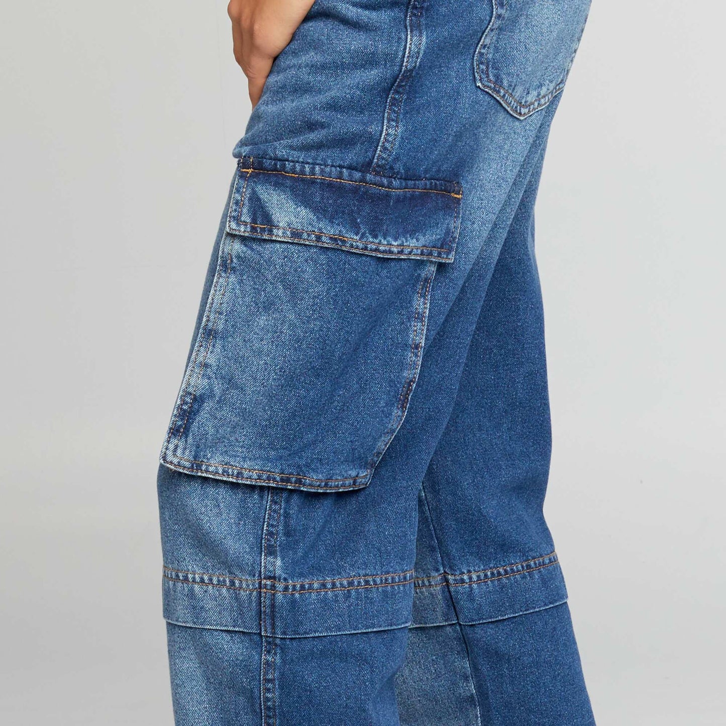 Wide-leg multi-pocket jeans BLUE