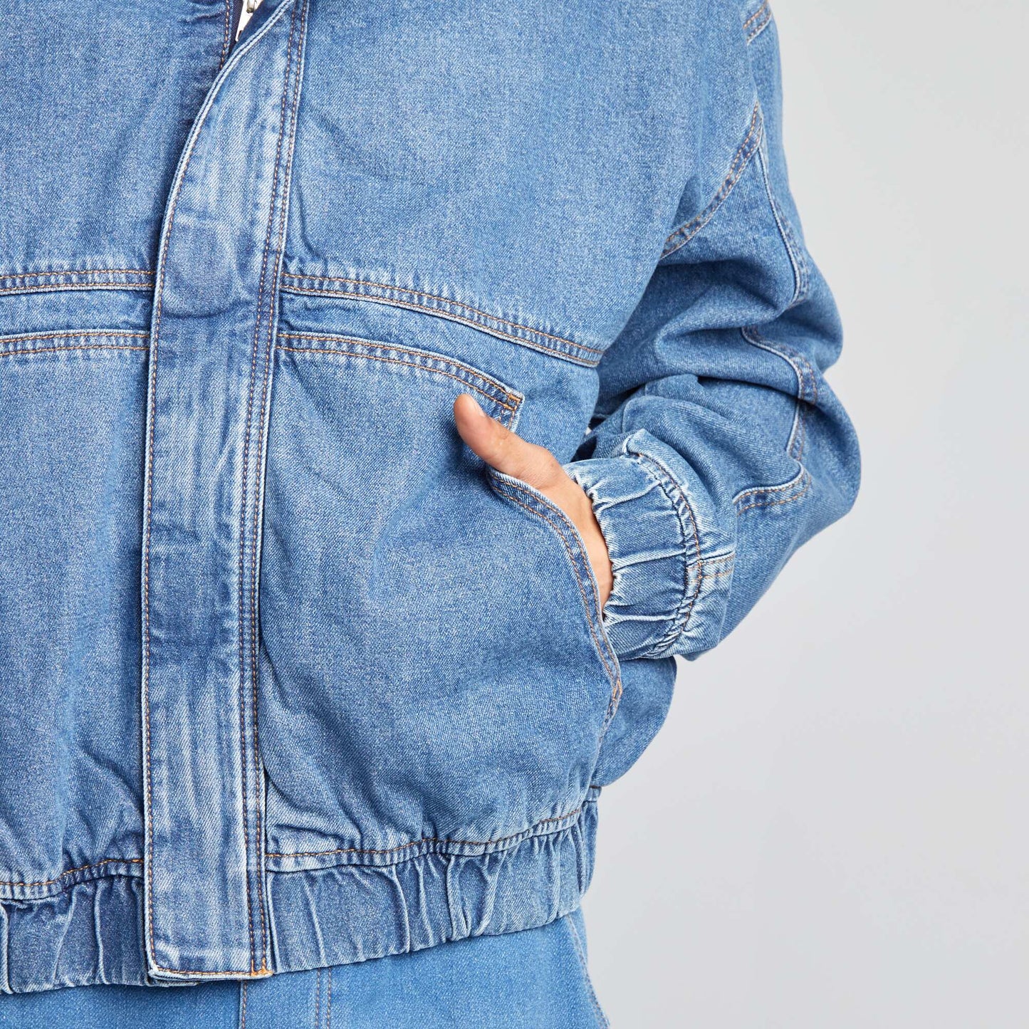 Denim jacket with Sherpa lining BLUE