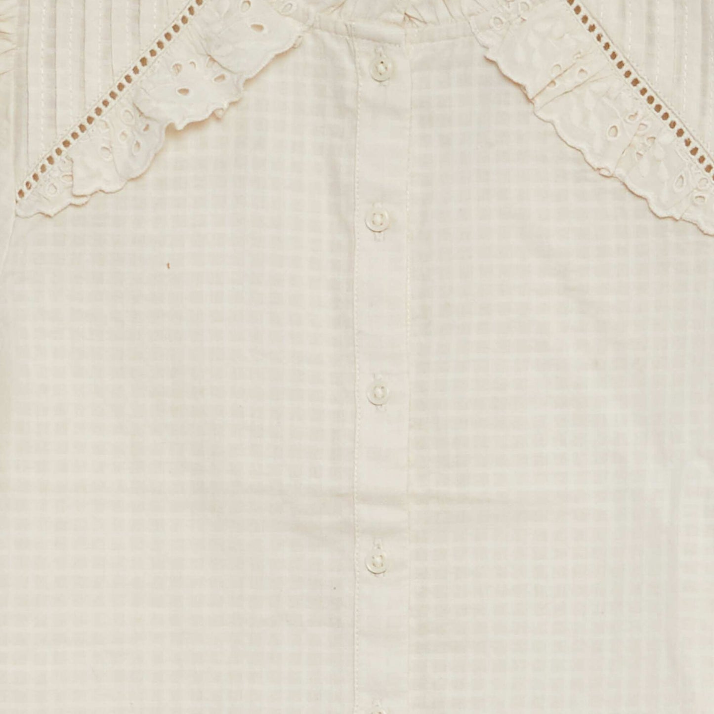 Frilled blouse with embroidery WHITE