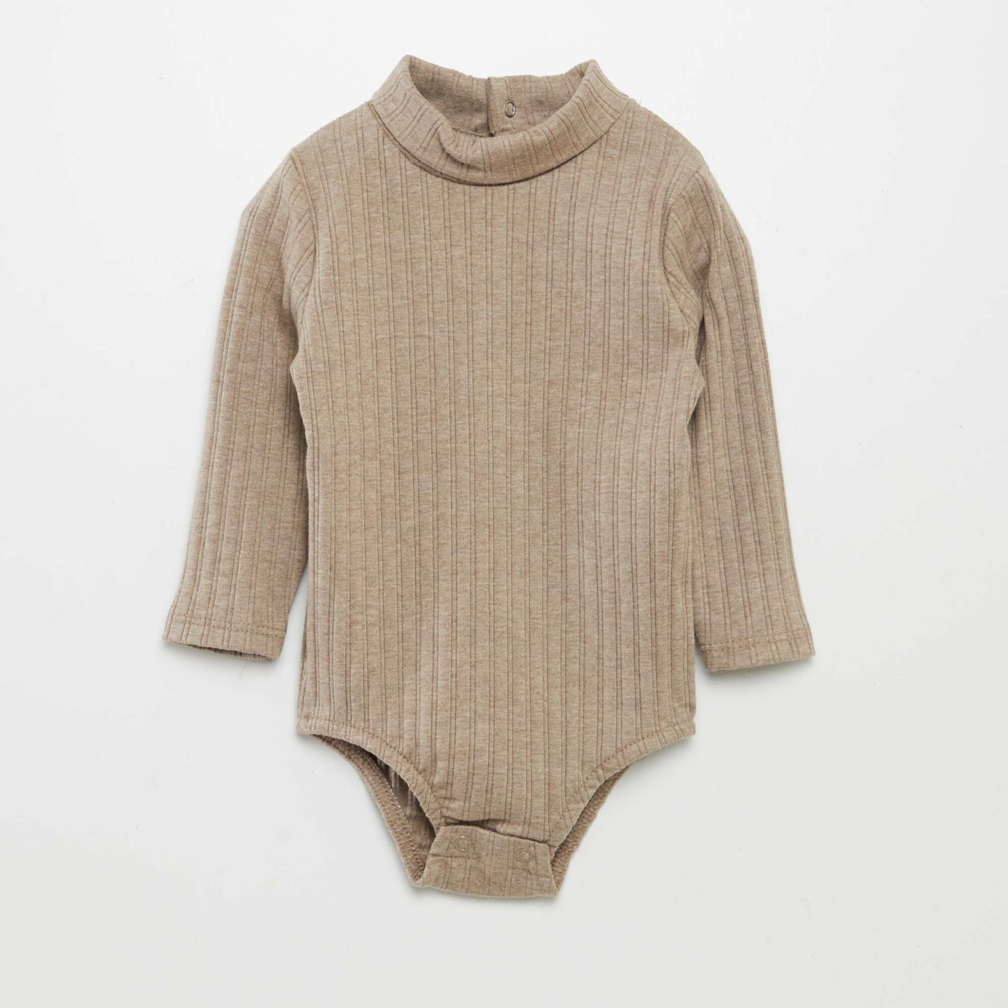 Ribbed turtleneck bodysuit BEIGE