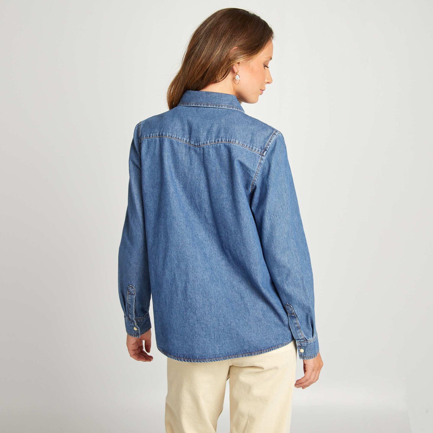 Raw denim shirt BLUE