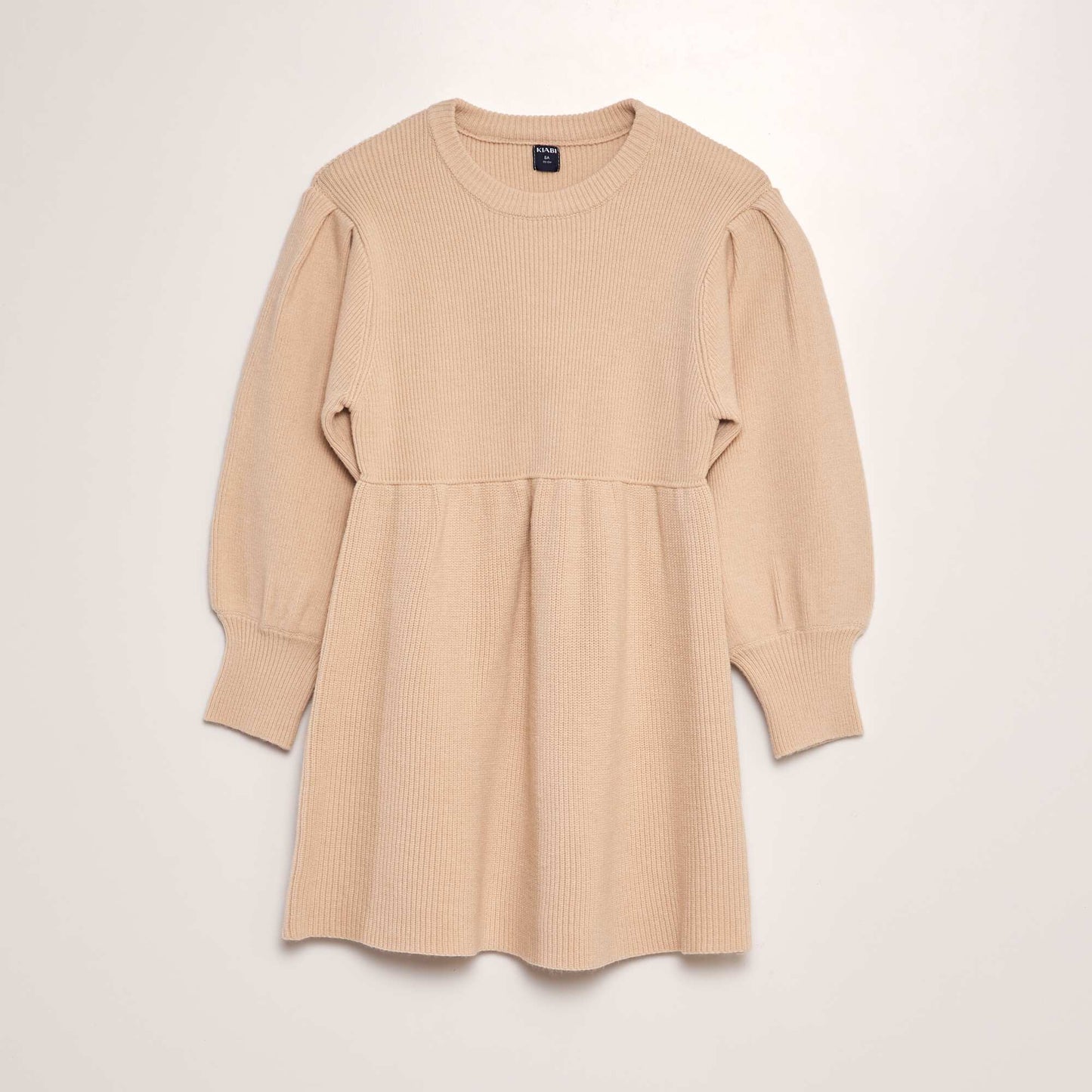 Knit sweater dress BEIGE