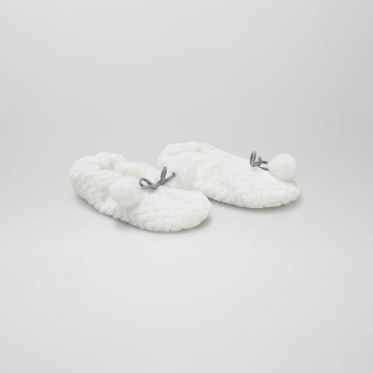 Fleece slippers BEIGE