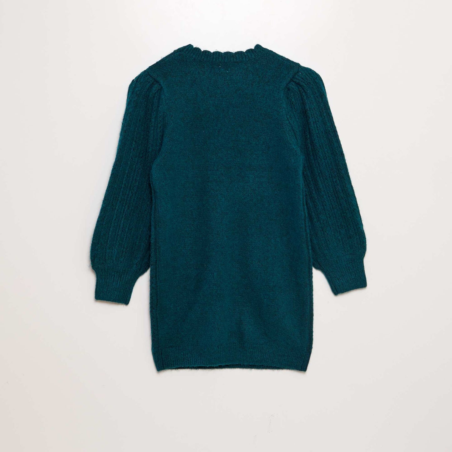 Openwork cable-knit sweater dress green