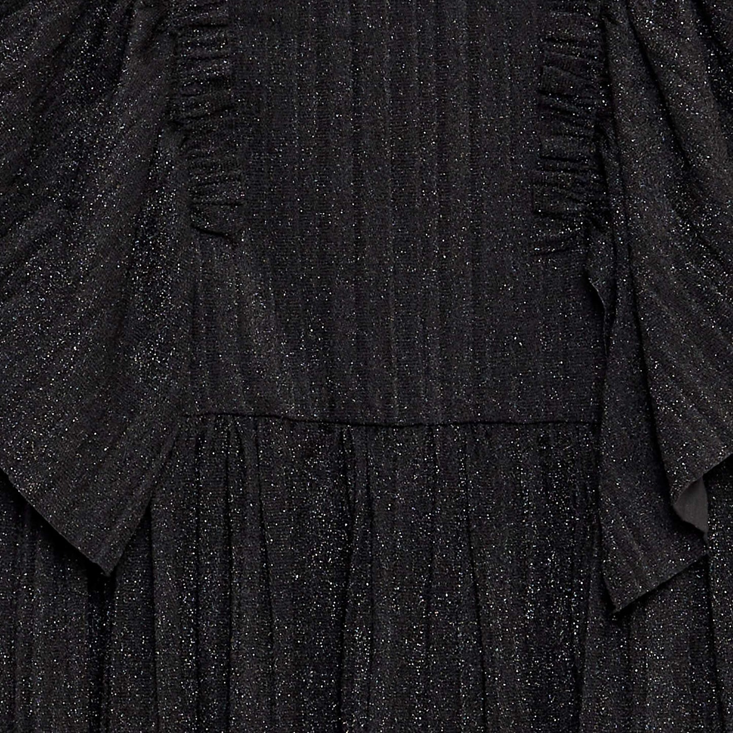 Glittery pleated dress black