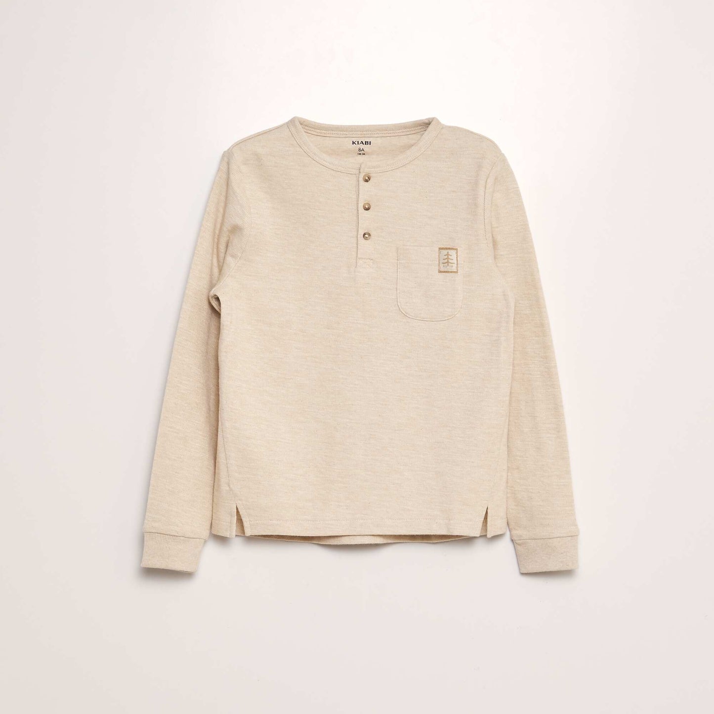 Grandad-collar T-shirt BEIGE