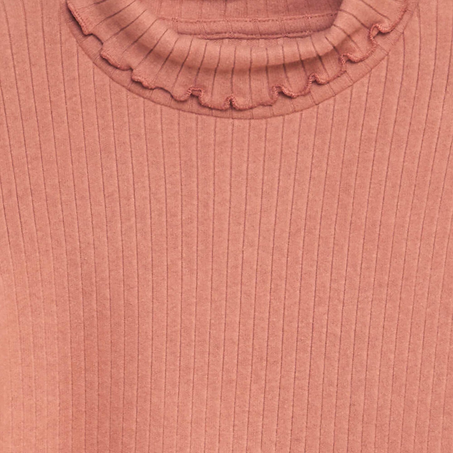 Plush knit T-shirt with high neck PINK