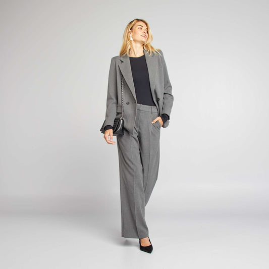 Wide-leg flannel trousers GREY