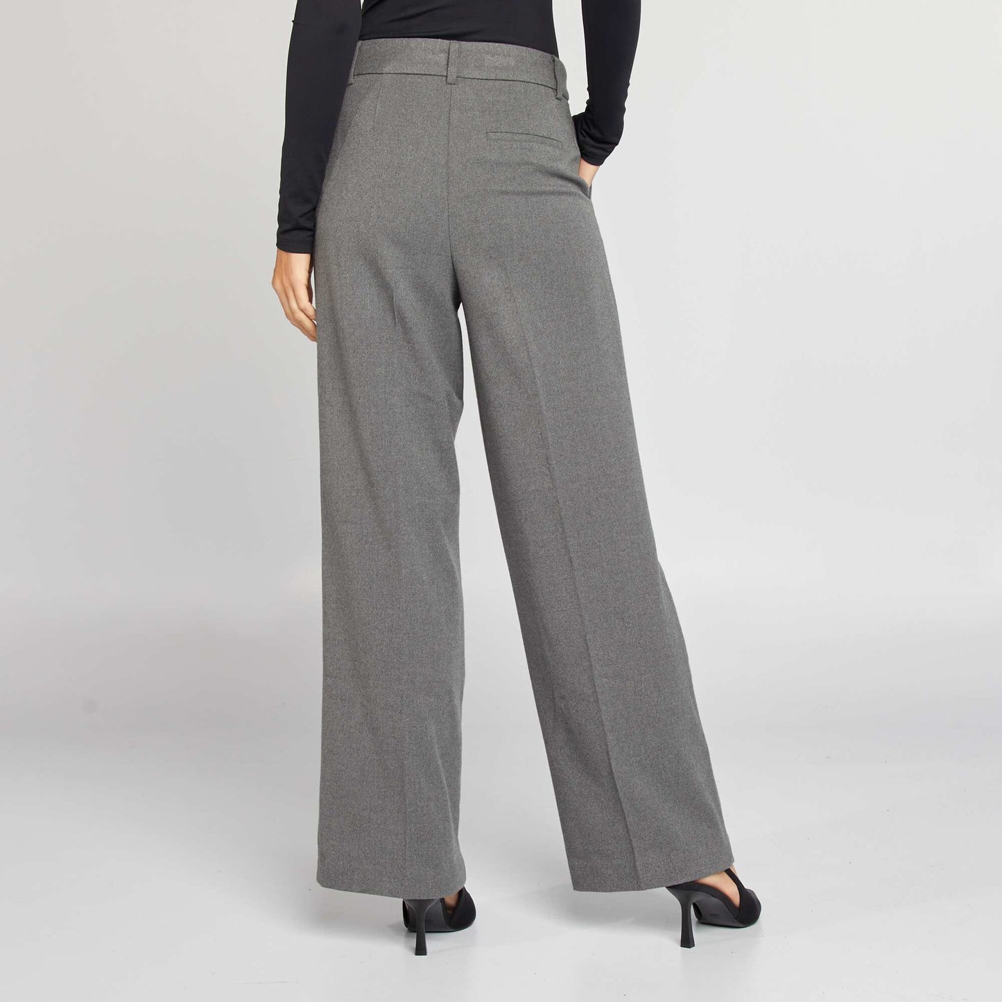 Wide-leg flannel trousers GREY