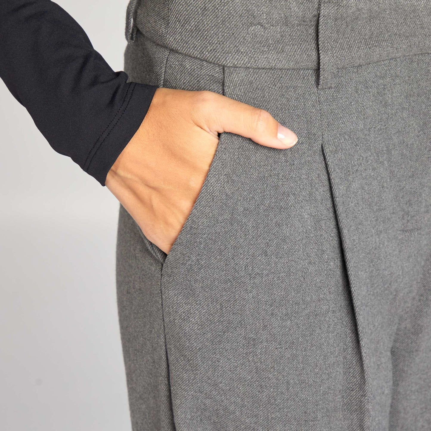 Wide-leg flannel trousers GREY