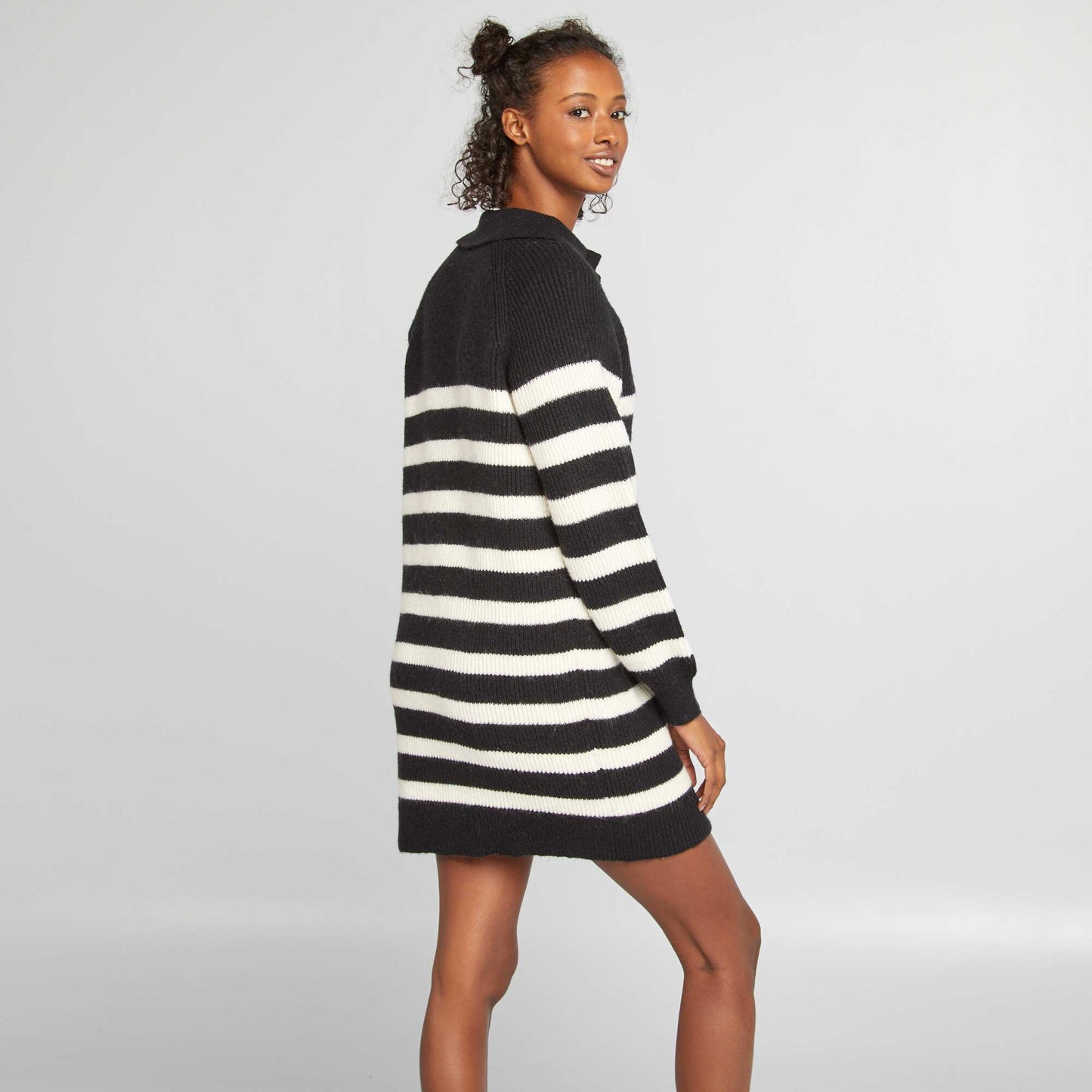 Jumper dress with zip-up high neck BLACK