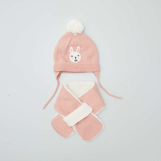 2-piece set - Beanie + scarf set PINK