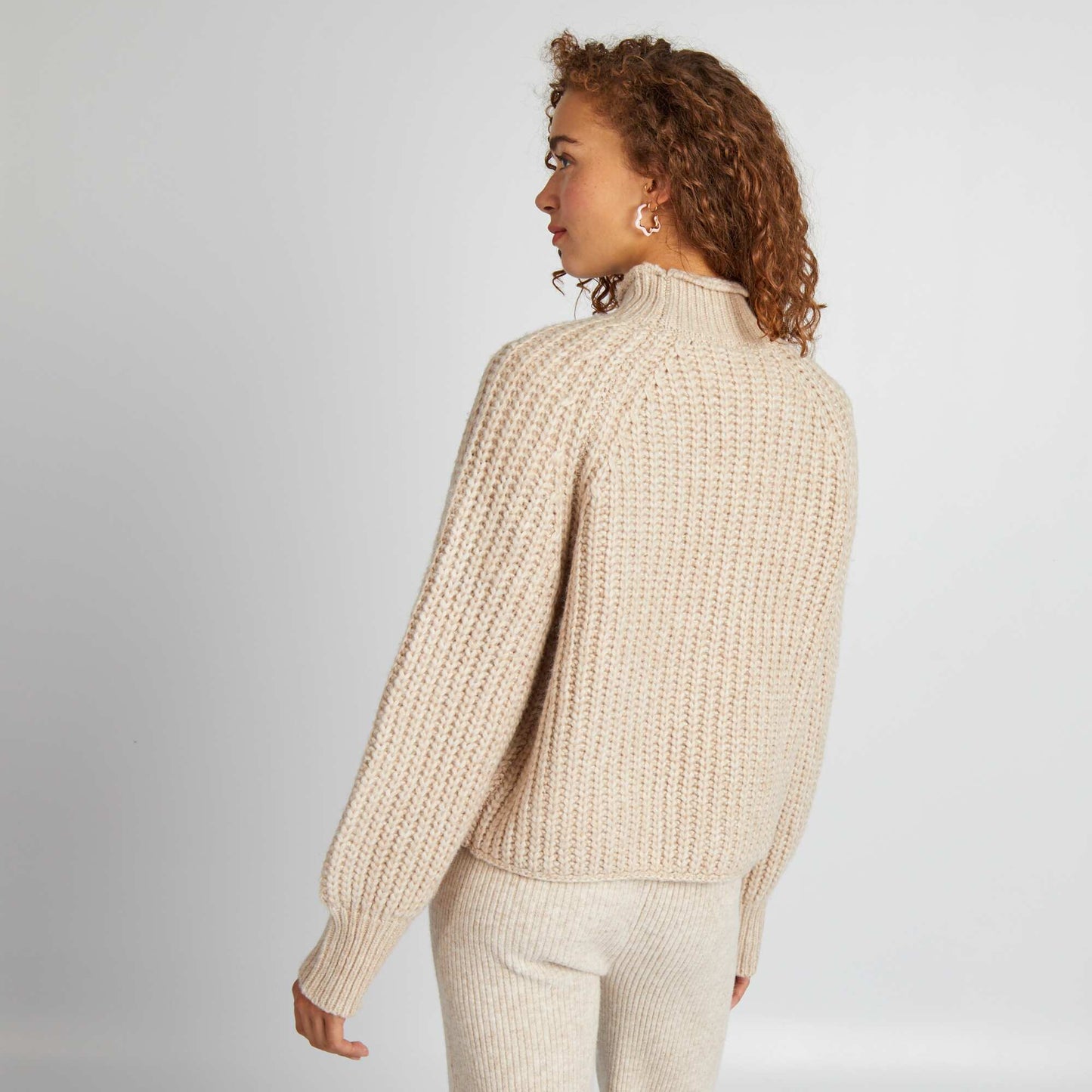 High-neck jumper BEIGE