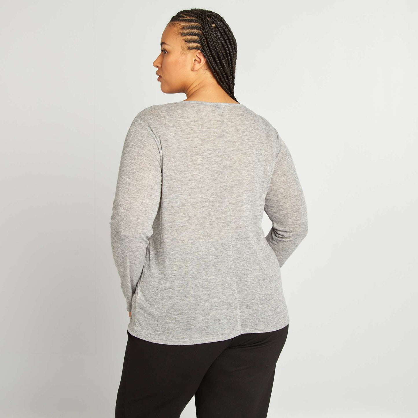 Lightweight round neck T-shirt GREY