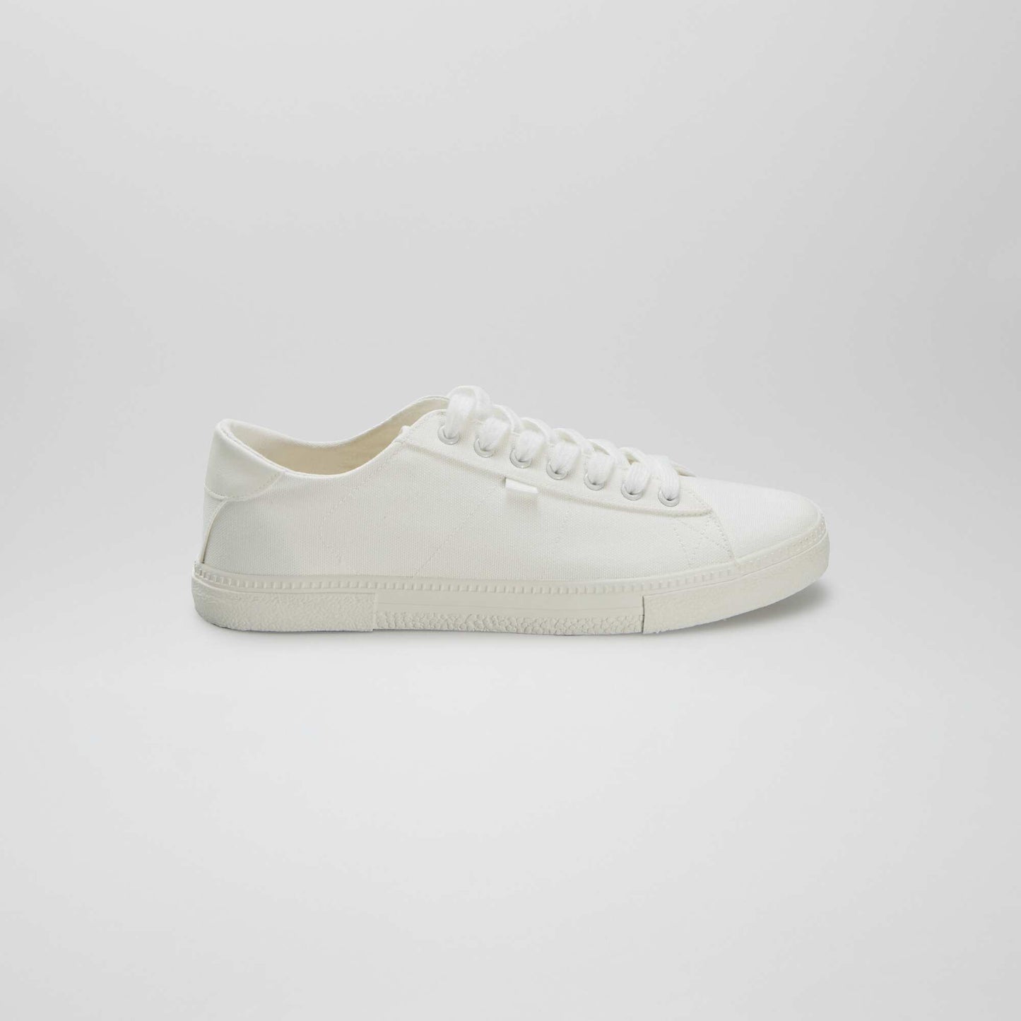 Low-top printed canvas trainers WHITE