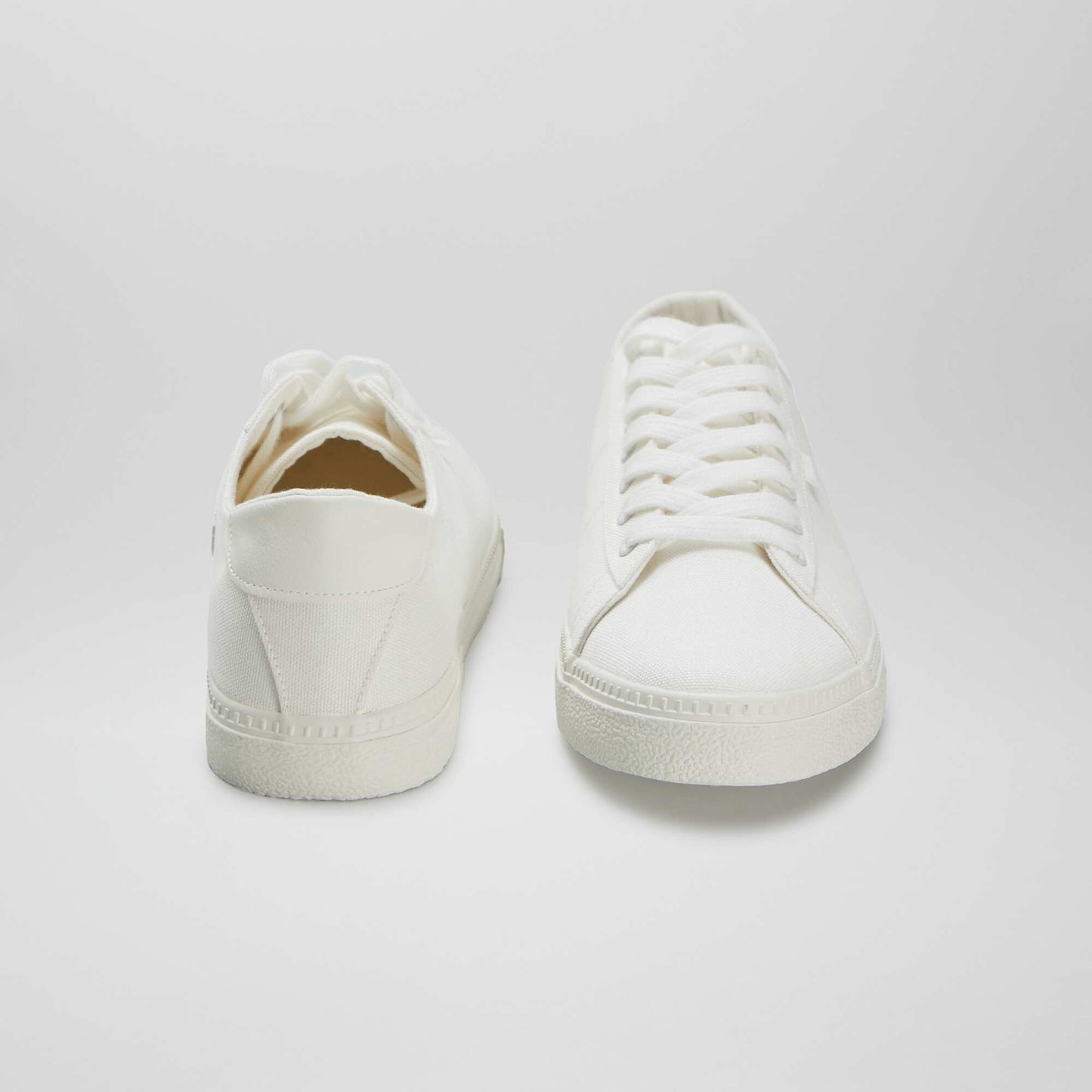 Low-top printed canvas trainers WHITE