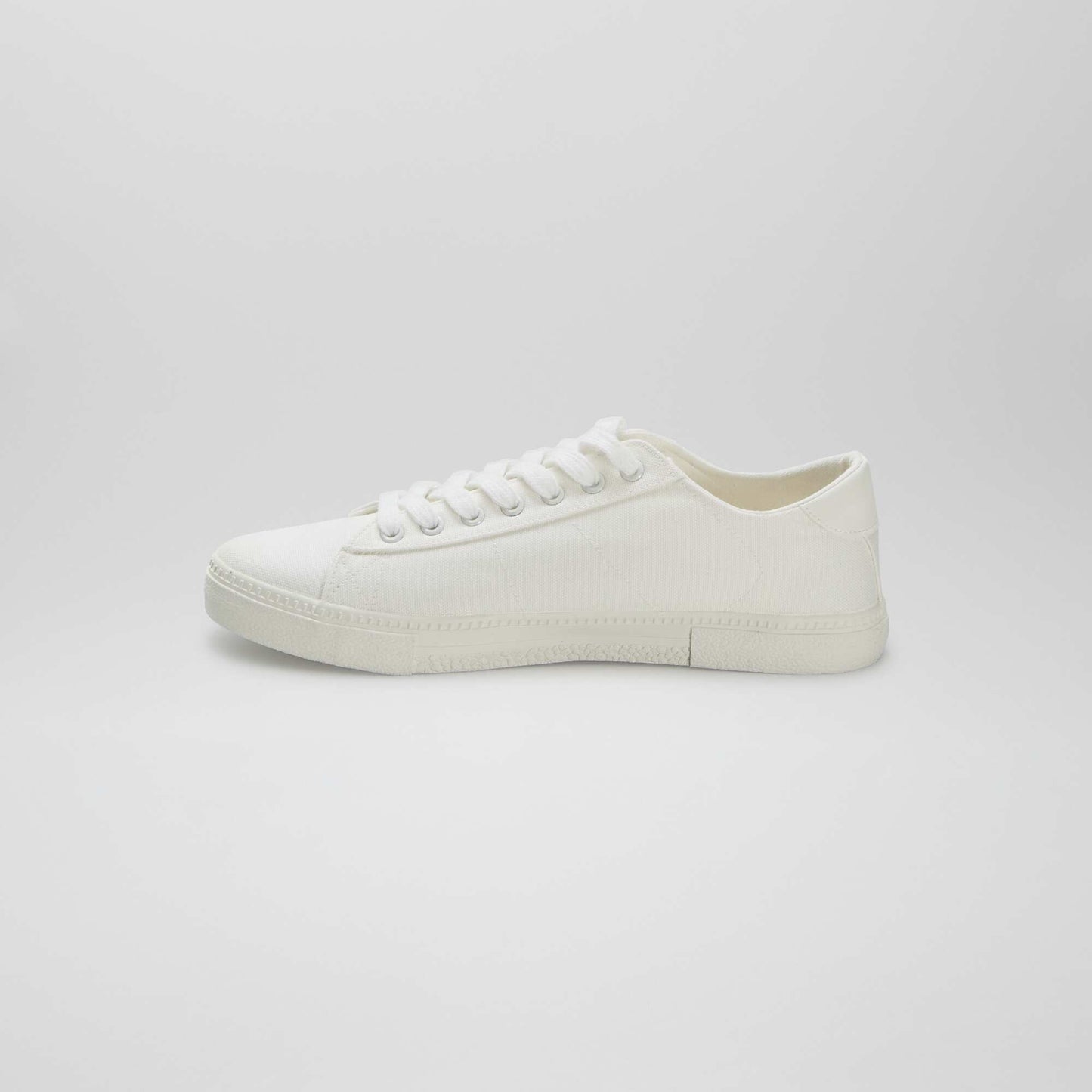 Low-top printed canvas trainers WHITE