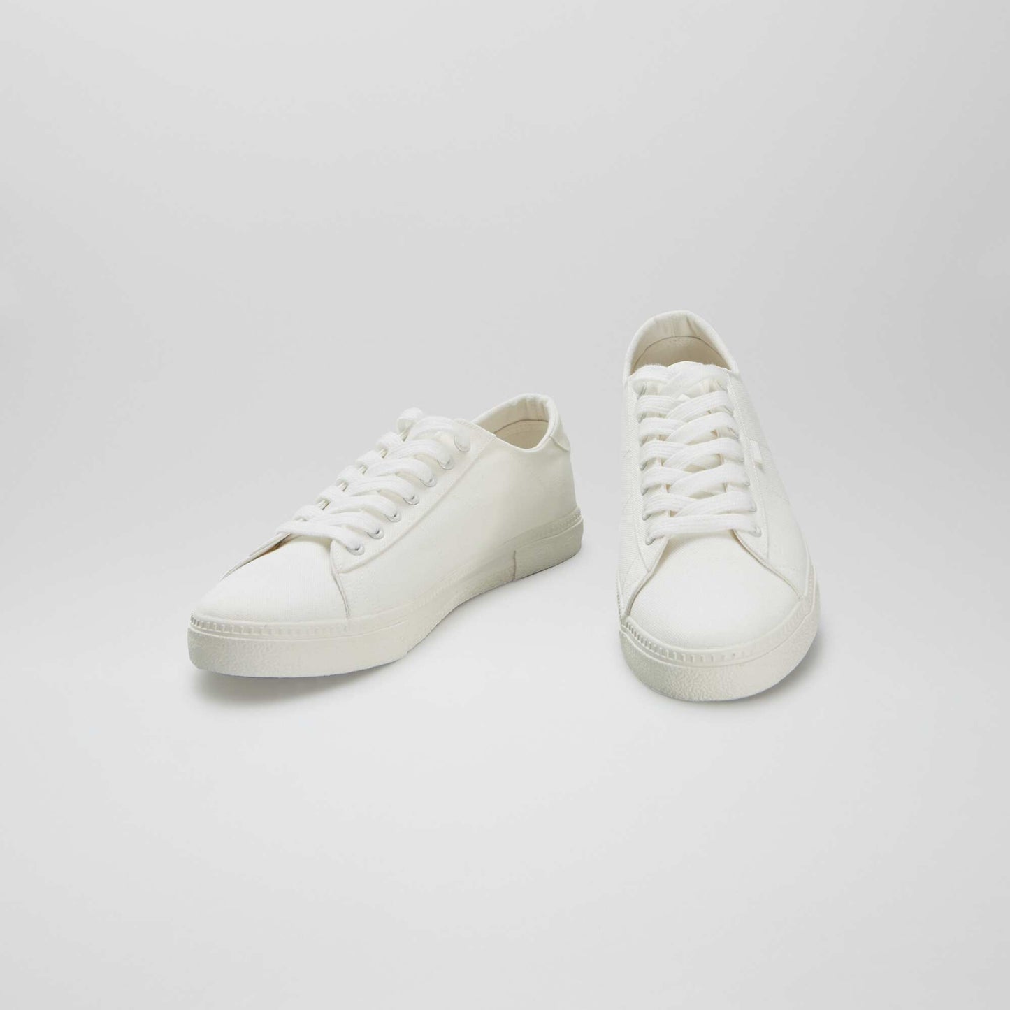 Low-top printed canvas trainers WHITE