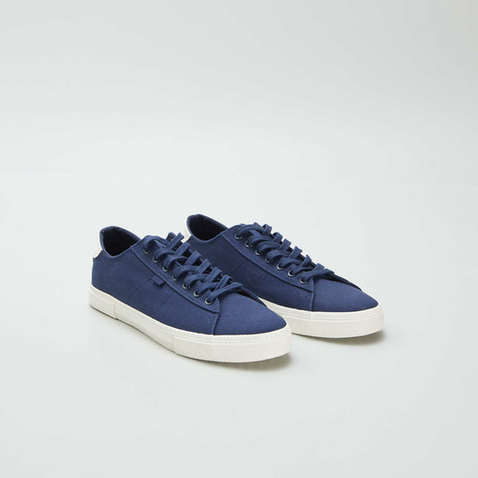 Low-top printed canvas trainers BLUE