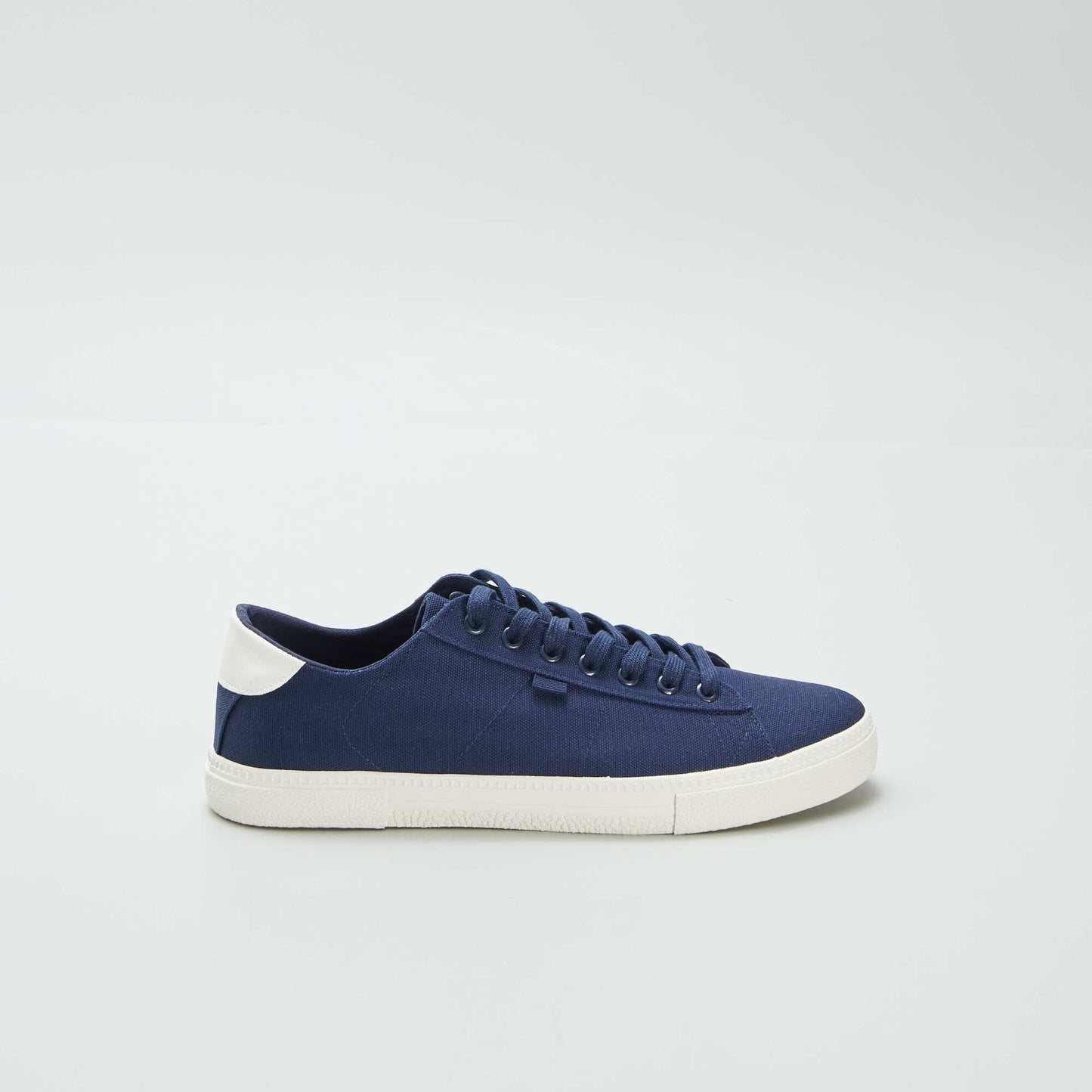 Low-top printed canvas trainers BLUE