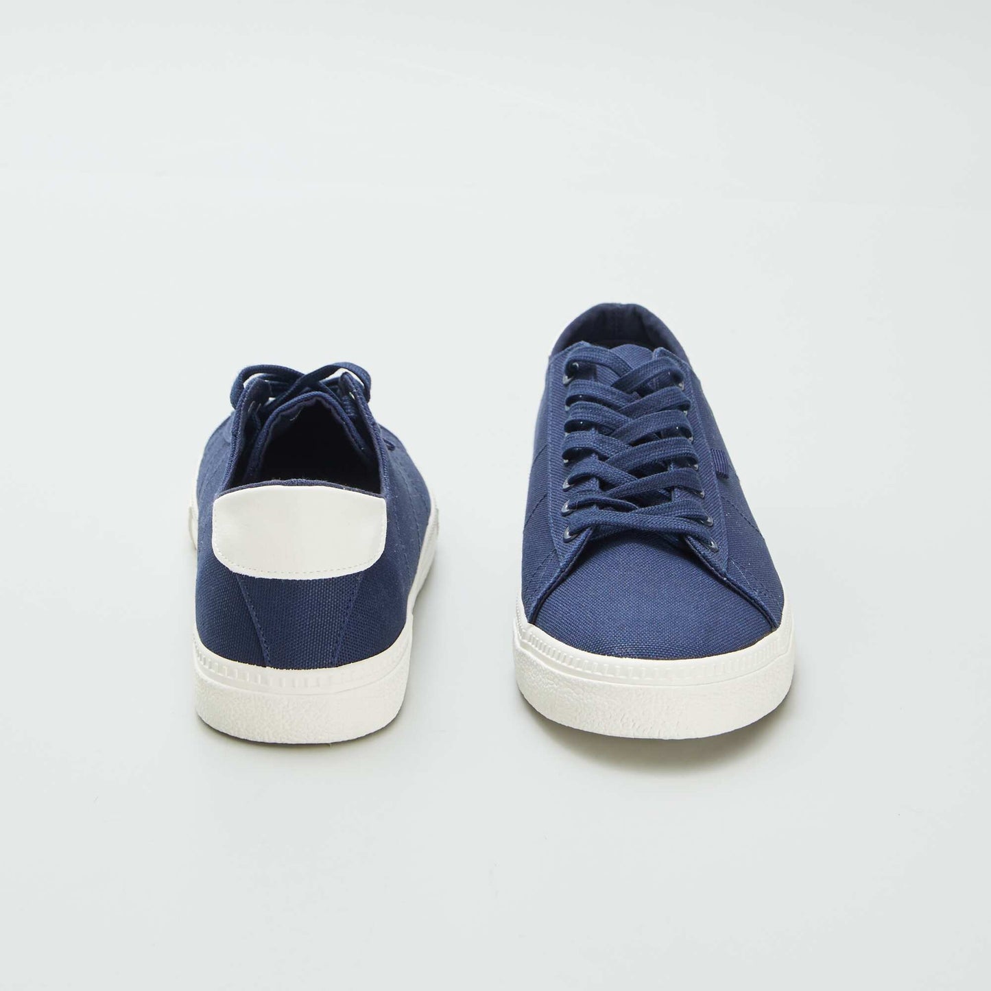 Low-top printed canvas trainers BLUE